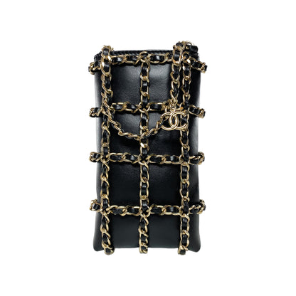 Chanel Black Tech Me Out Clutch with Chain