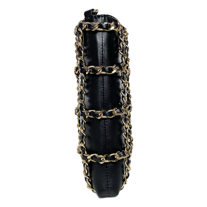 Chanel Black Tech Me Out Clutch with Chain