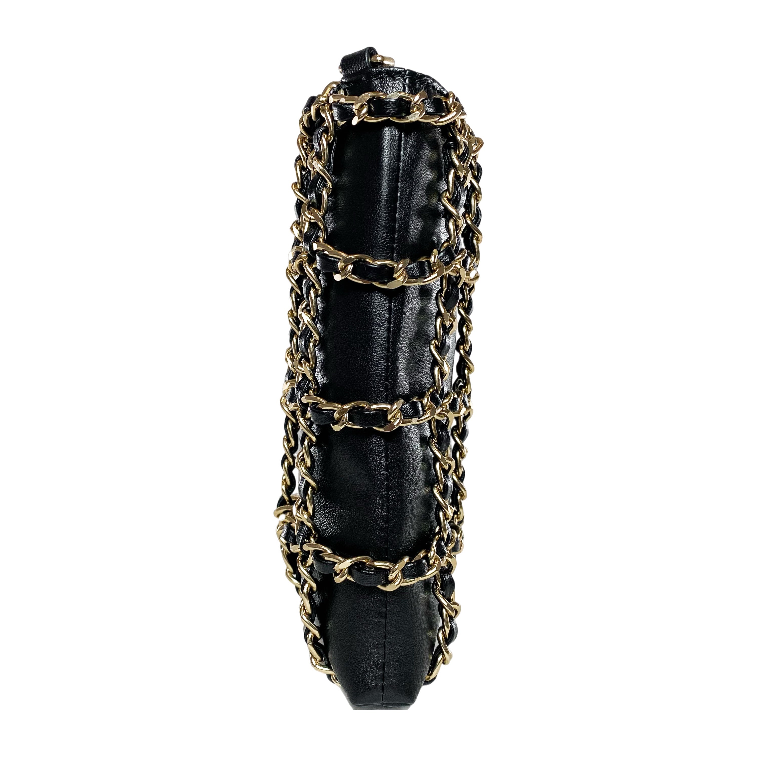 Chanel Black Tech Me Out Clutch with Chain
