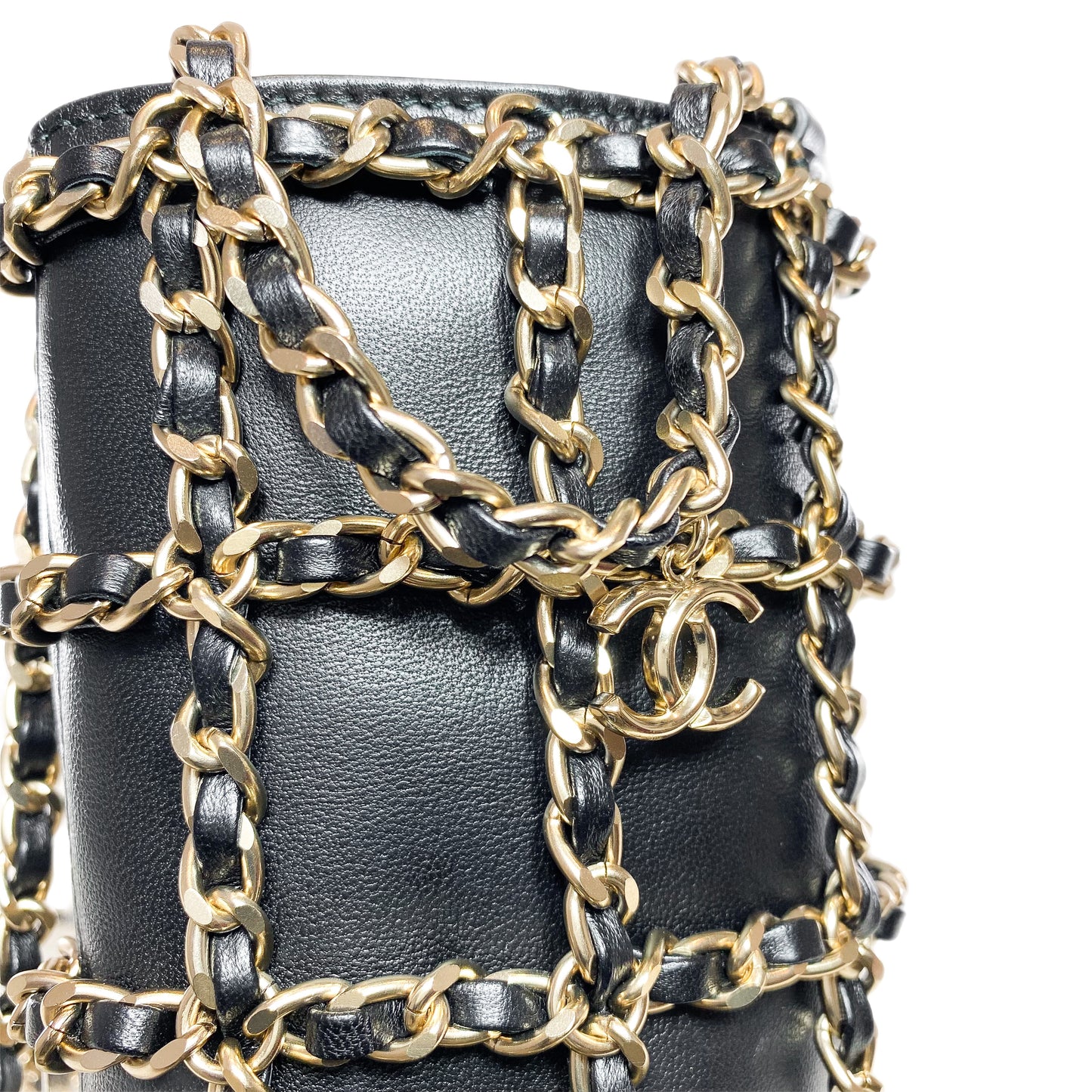 Chanel Black Tech Me Out Clutch with Chain