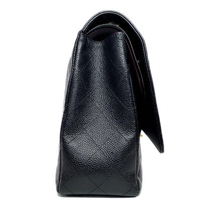 Chanel Black Quilted Caviar Maxi Double Flap Bag
