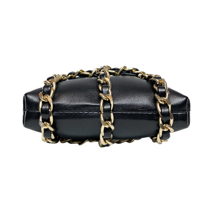 Chanel Black Tech Me Out Clutch with Chain