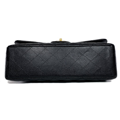 Chanel Black Quilted Caviar Maxi Double Flap Bag