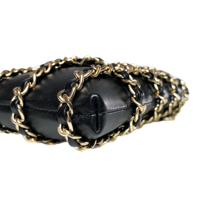 Chanel Black Tech Me Out Clutch with Chain