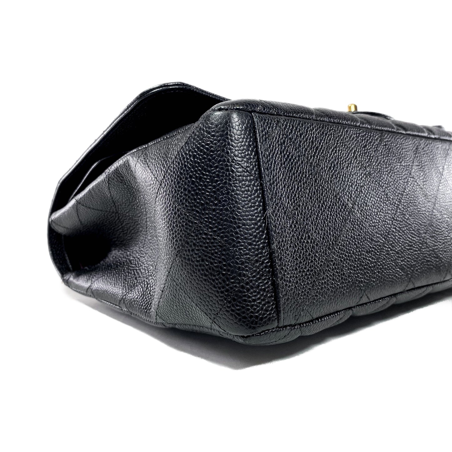 Chanel Black Quilted Caviar Maxi Double Flap Bag