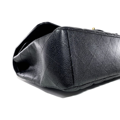 Chanel Black Quilted Caviar Maxi Double Flap Bag