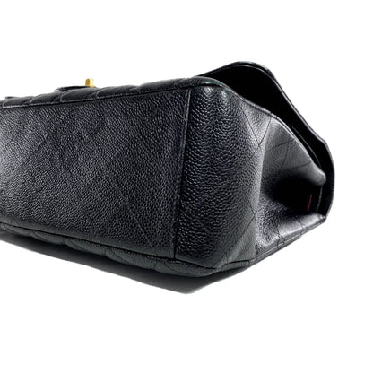 Chanel Black Quilted Caviar Maxi Double Flap Bag