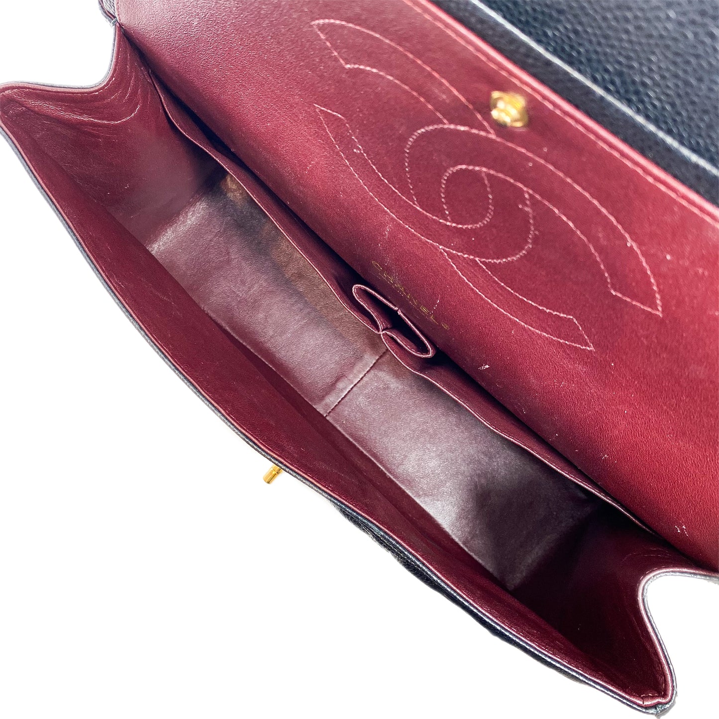 Chanel Black Quilted Caviar Maxi Double Flap Bag