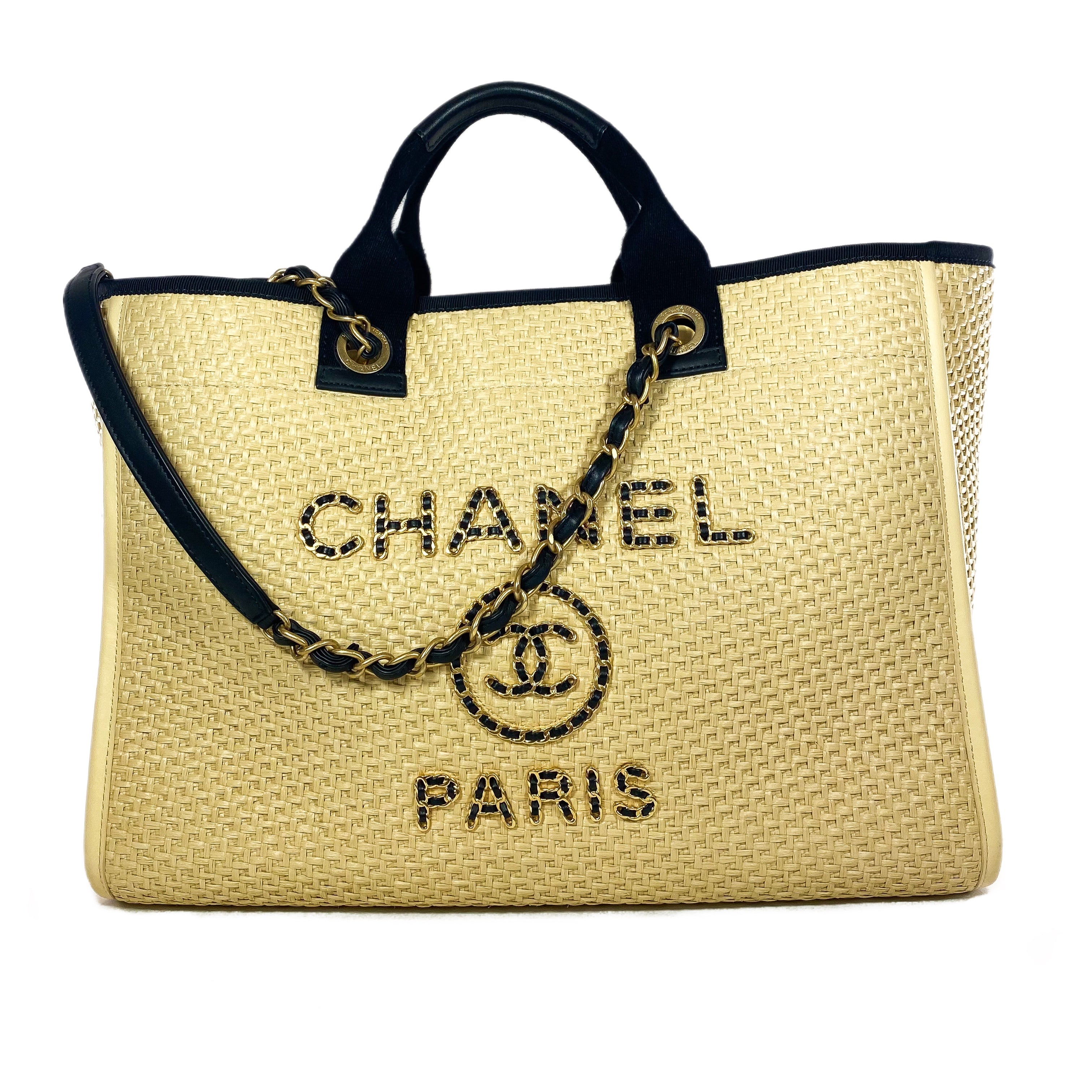Chanel Large Beige Raffia Deauville