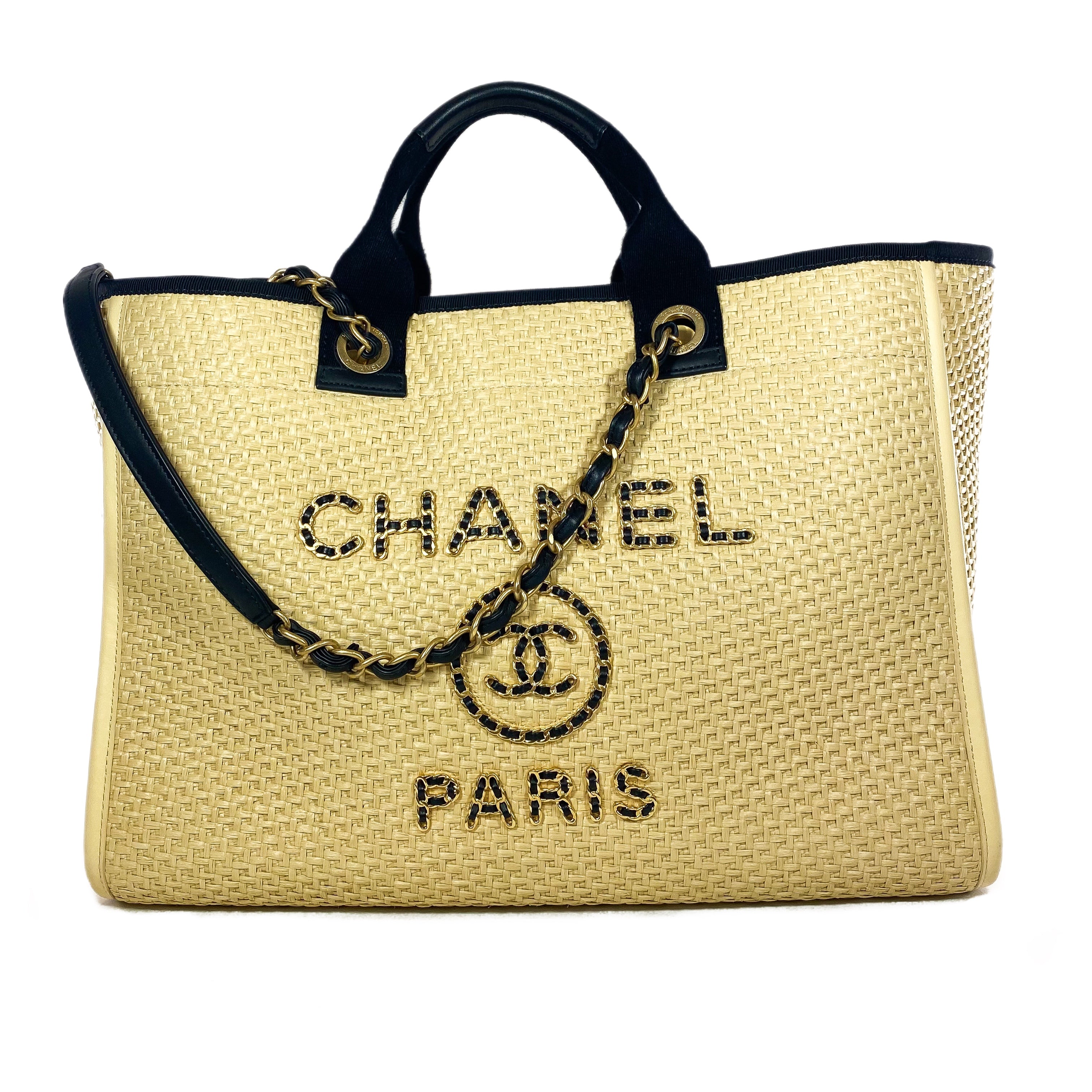 Chanel Large Beige Raffia Deauville