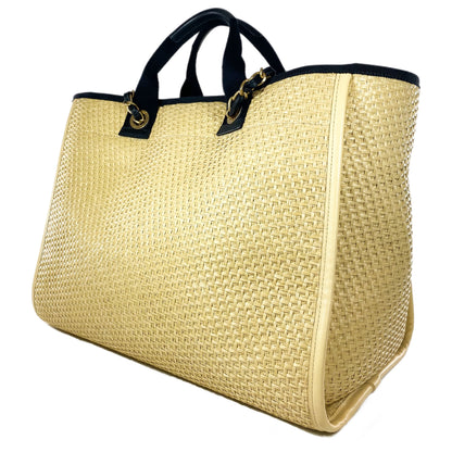 Chanel Large Beige Raffia Deauville
