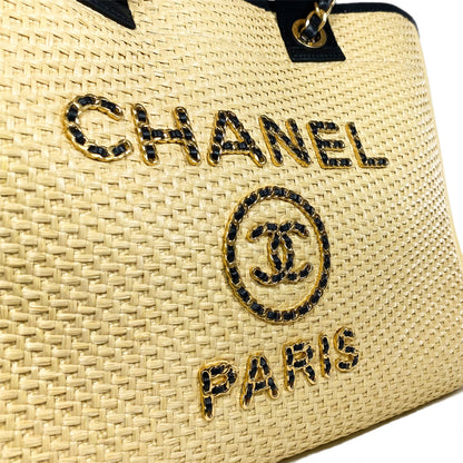 Chanel Large Beige Raffia Deauville