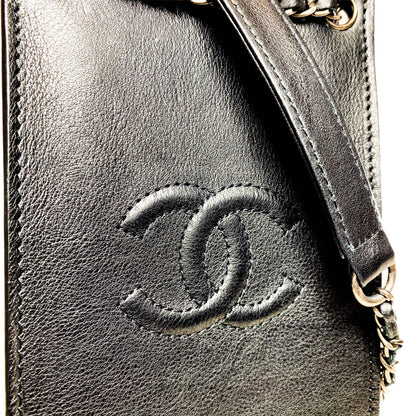 Chanel Black CC Phone Holder Crossbody