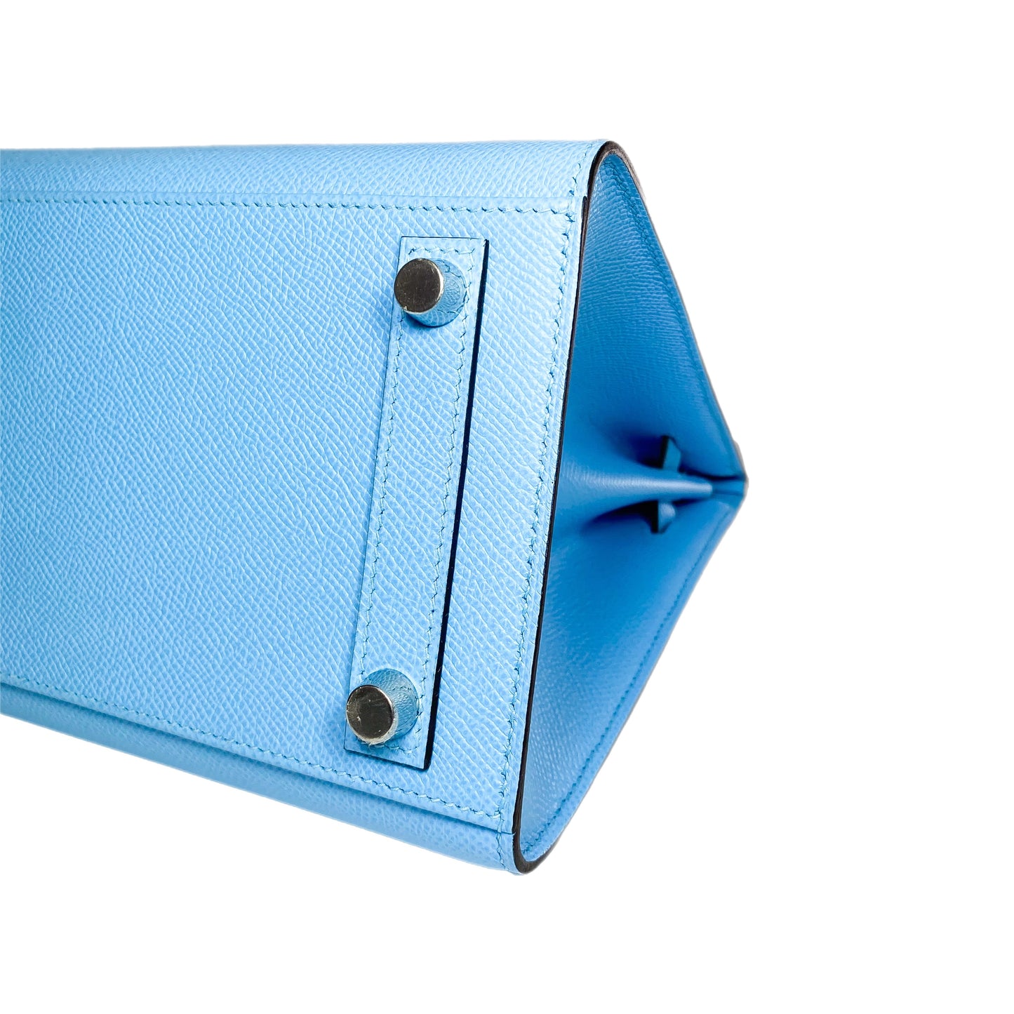 Hermes Birkin 25 Bleu Celeste Sellier Epsom Palladium Hardware