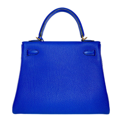Hermes Kelly 25 Bleu Royal Togo Gold Hardware