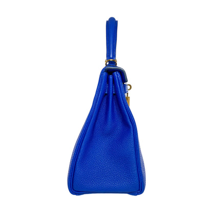 Hermes Kelly 25 Bleu Royal Togo Gold Hardware