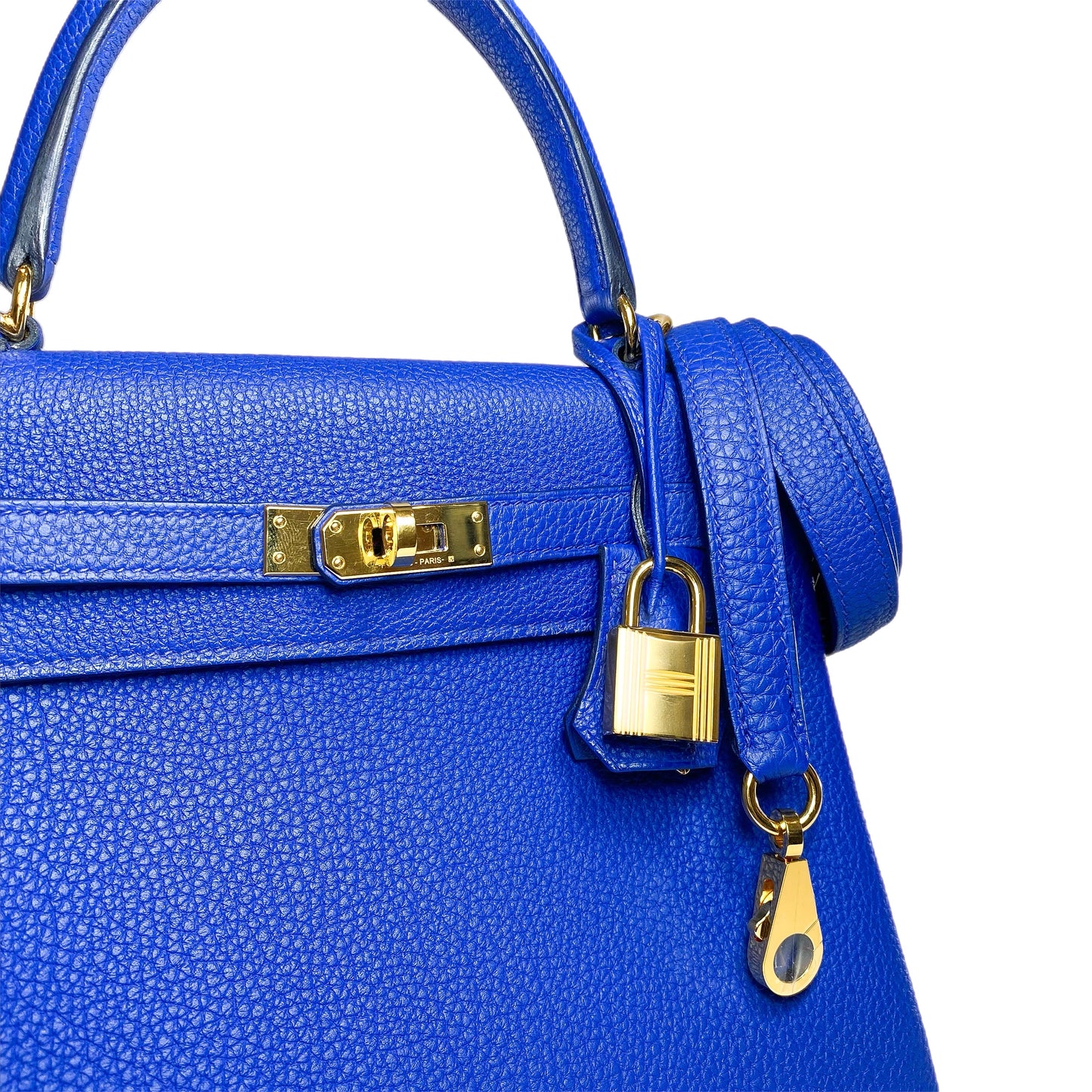 Hermes Kelly 25 Bleu Royal Togo Gold Hardware