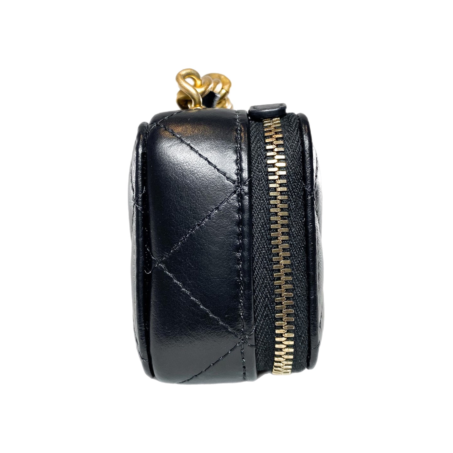 Chanel Black Quilted Mini Lacquered Chain Clutch