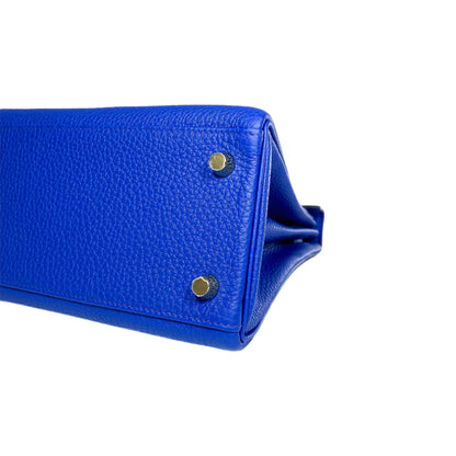 Hermes Kelly 25 Bleu Royal Togo Gold Hardware