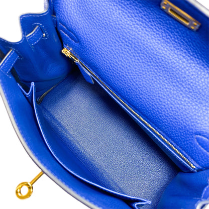 Hermes Kelly 25 Bleu Royal Togo Gold Hardware
