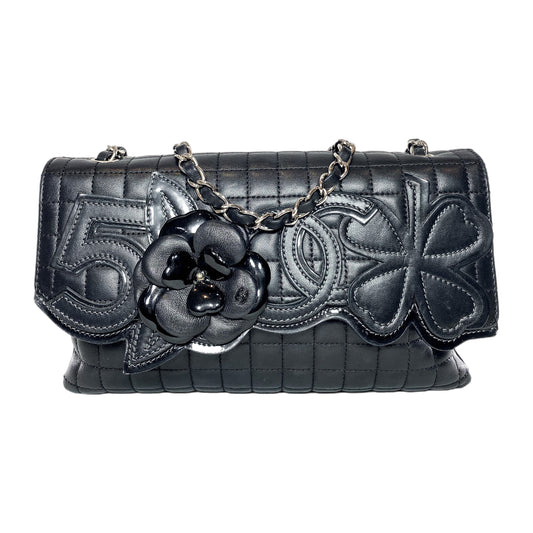 Chanel Black No. 5 Camellia Flap Bag