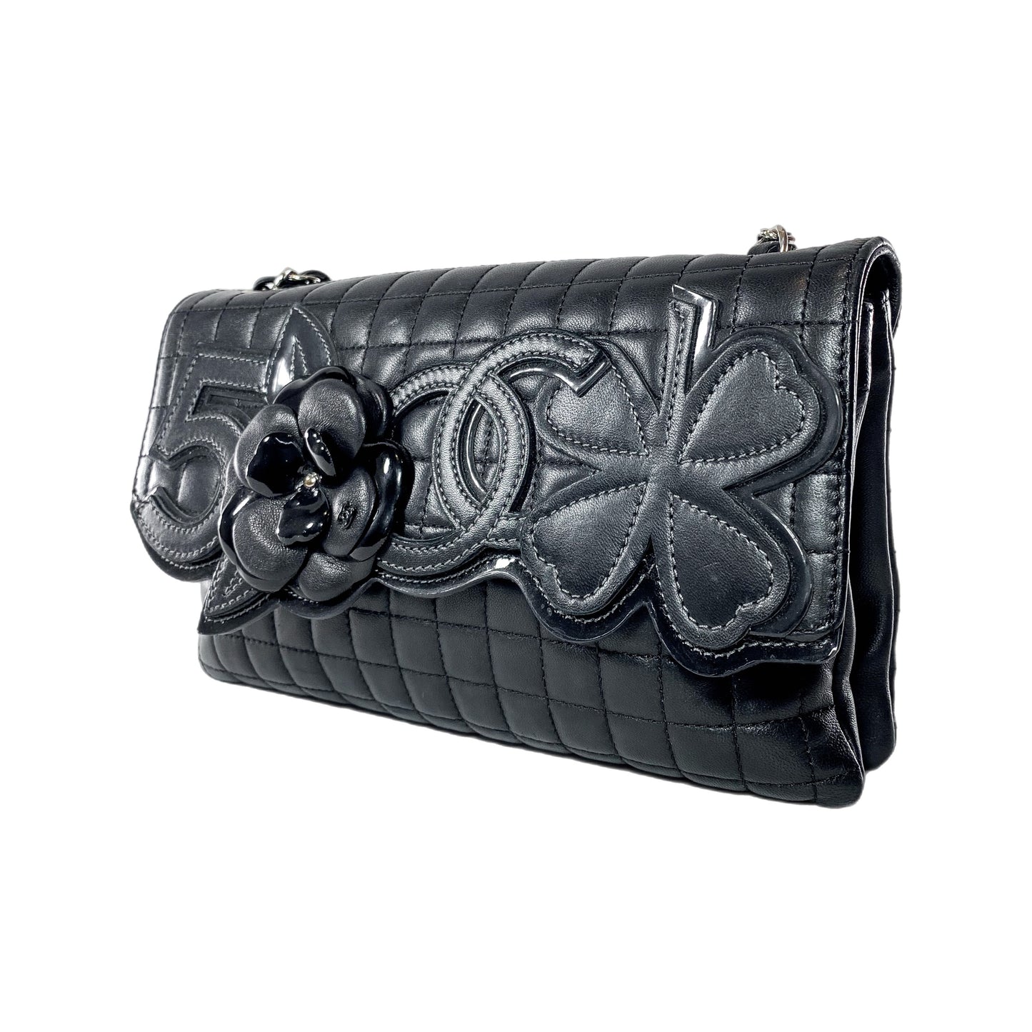 Chanel Black No. 5 Camellia Flap Bag