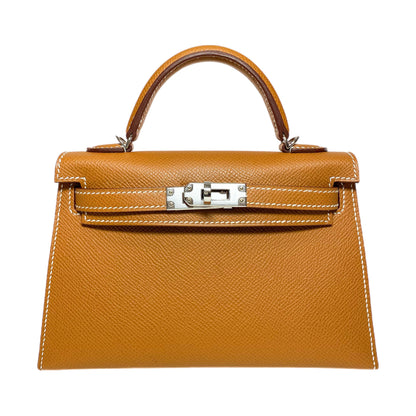 Hermes Mini Kelly 20 Gold Epsom Palladium Hardware
