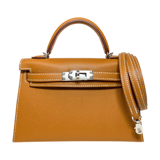 Hermes Mini Kelly 20 Gold Epsom Palladium Hardware