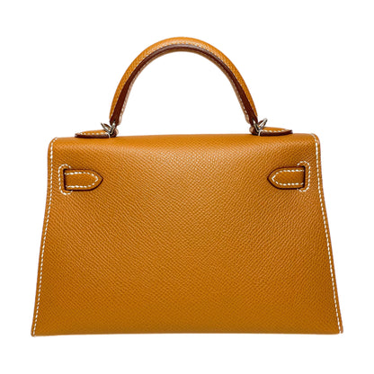 Hermes Mini Kelly 20 Gold Epsom Palladium Hardware