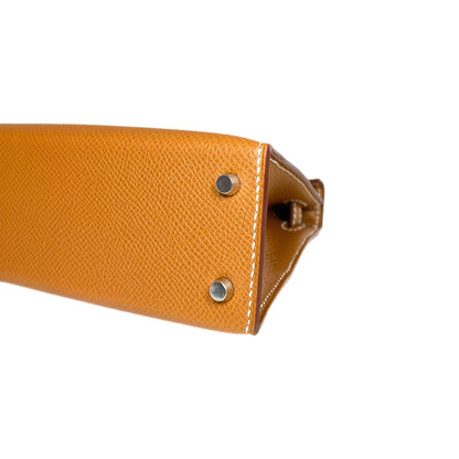 Hermes Mini Kelly 20 Gold Epsom Palladium Hardware