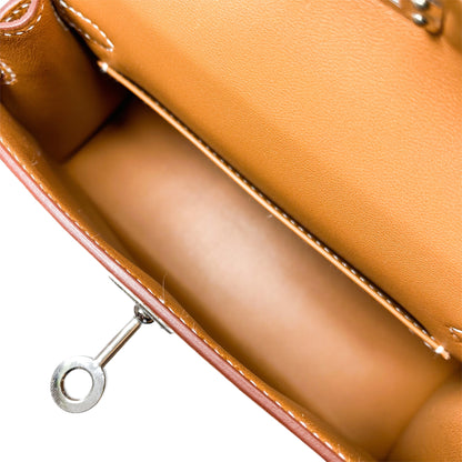 Hermes Mini Kelly 20 Gold Epsom Palladium Hardware