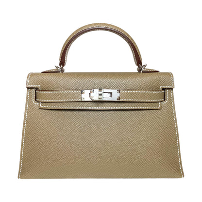 Hermes Mini Kelly 20 Etoupe Epsom Palladium Hardware