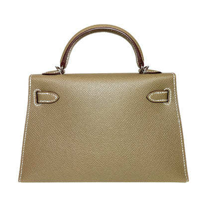 Hermes Mini Kelly 20 Etoupe Epsom Palladium Hardware