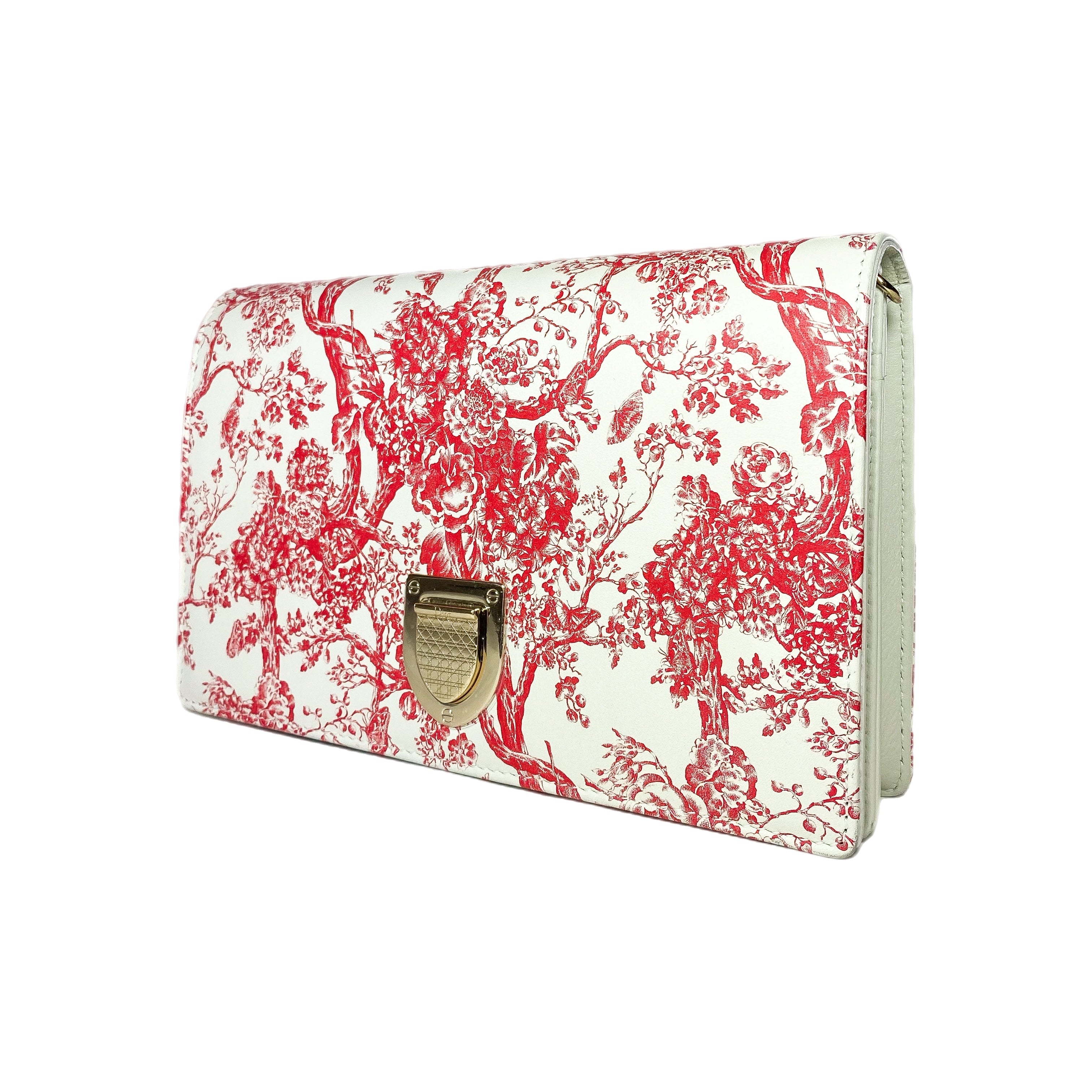 Dior Red Toile de Jouy Diorama Wallet on Chain