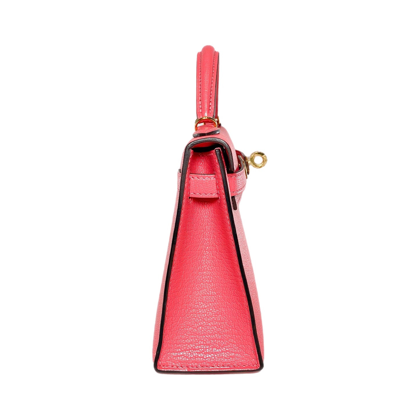 Hermes Mini Kelly 20 Rose Lipstick Chevre Gold Hardware