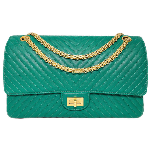 Chanel Green Chevron Reissue Flap Bag