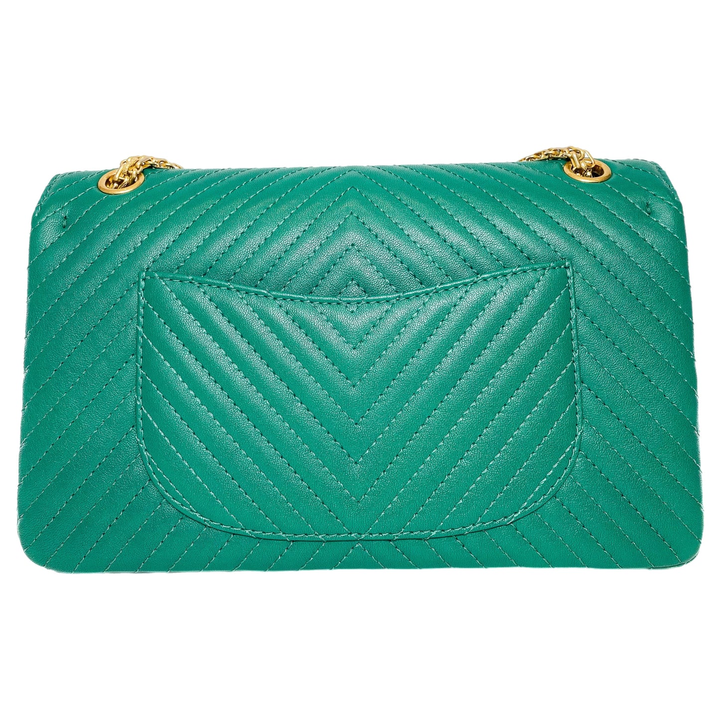 Chanel Green Chevron Reissue Flap Bag
