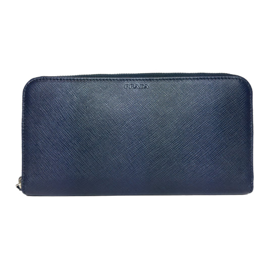 Prada Blue Long Zip Wallet