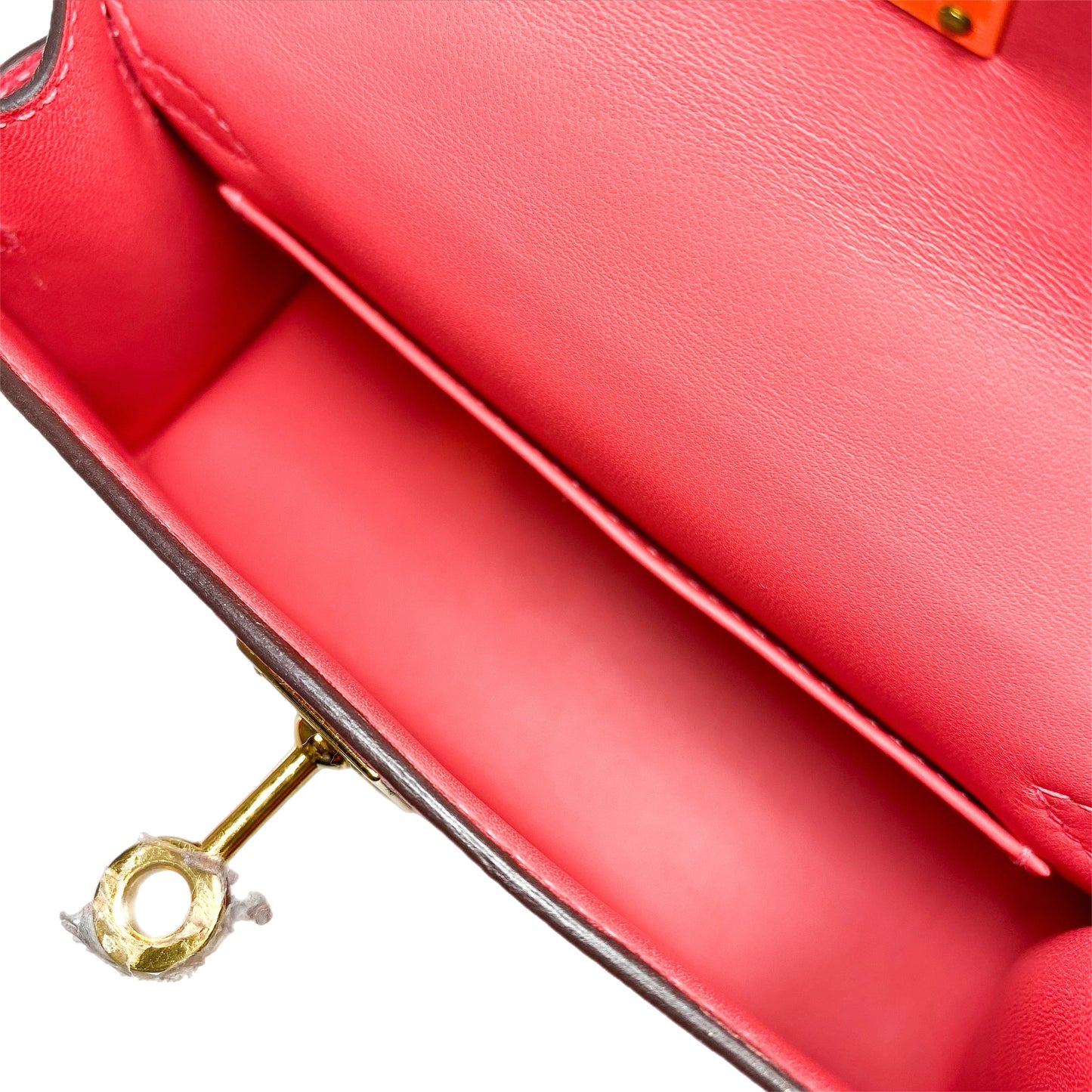 Hermes Mini Kelly 20 Rose Lipstick Chevre Gold Hardware