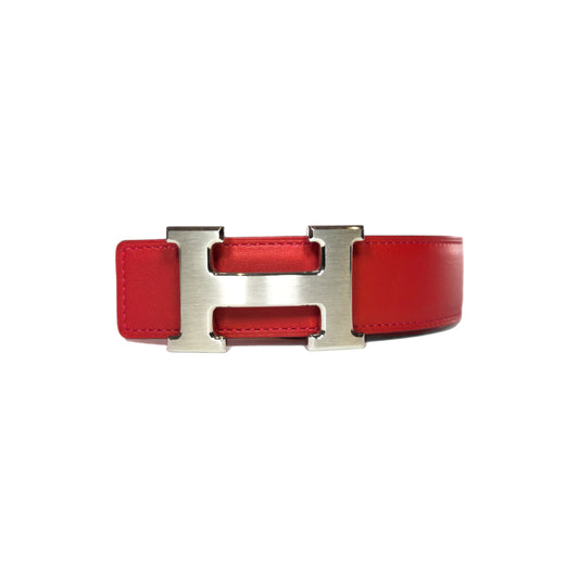 Hermes Rose Jaipur Vermilion Reversible Belt
