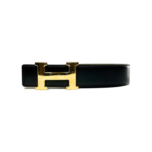 Hermes Black Etoupe Reversible Belt