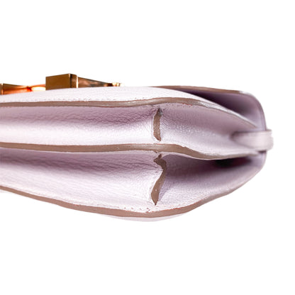 Hermes Constance 18 Mauve Pale Chevre Rose Gold Hardware