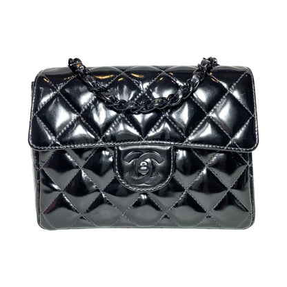 Chanel So Black Patent Mini Square Flap Bag