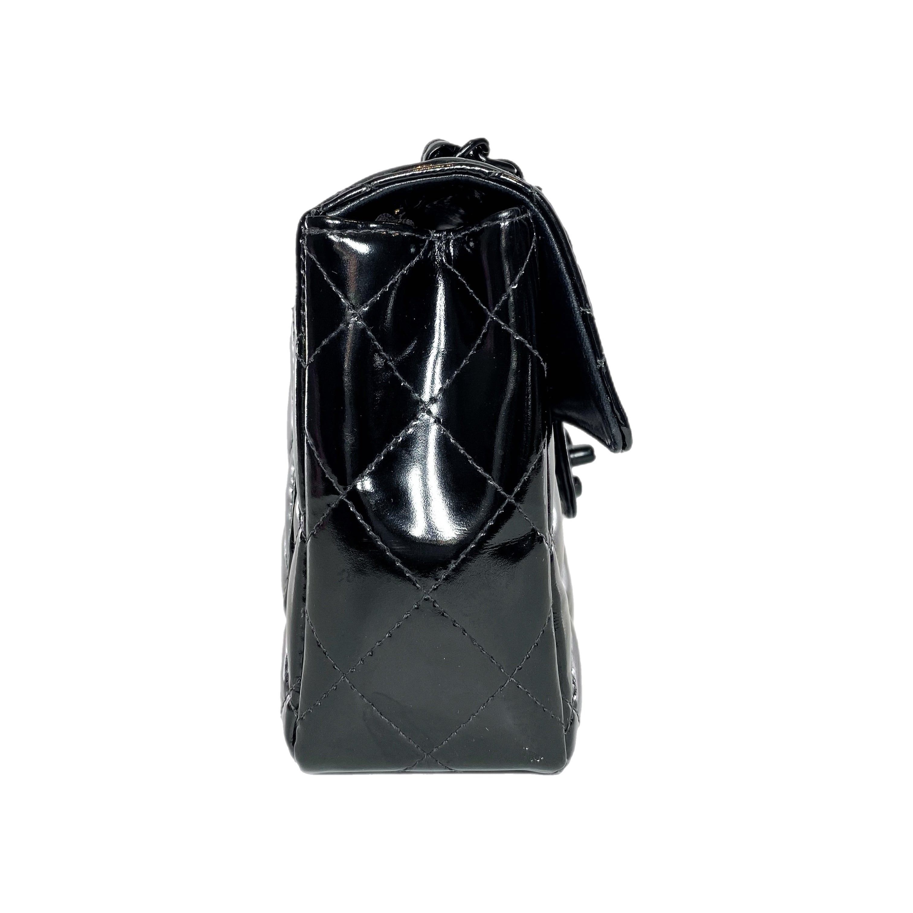 Chanel So Black Patent Mini Square Flap Bag | Consign of the Times ™