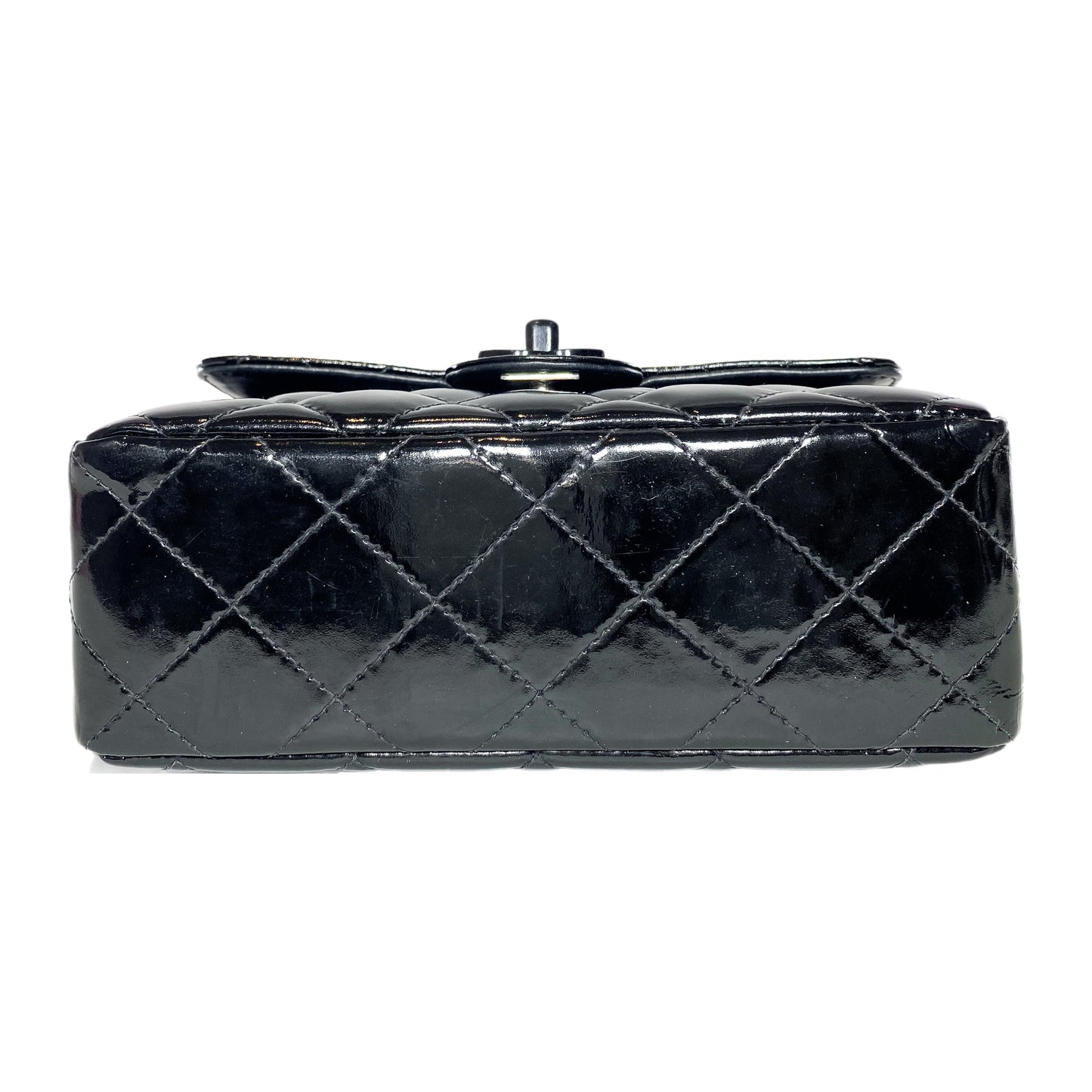 Chanel So Black Patent Mini Square Flap Bag