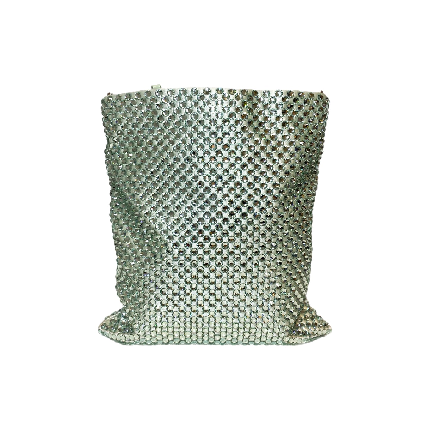 Prada Green Metal Triangle Logo Chain Crossbody