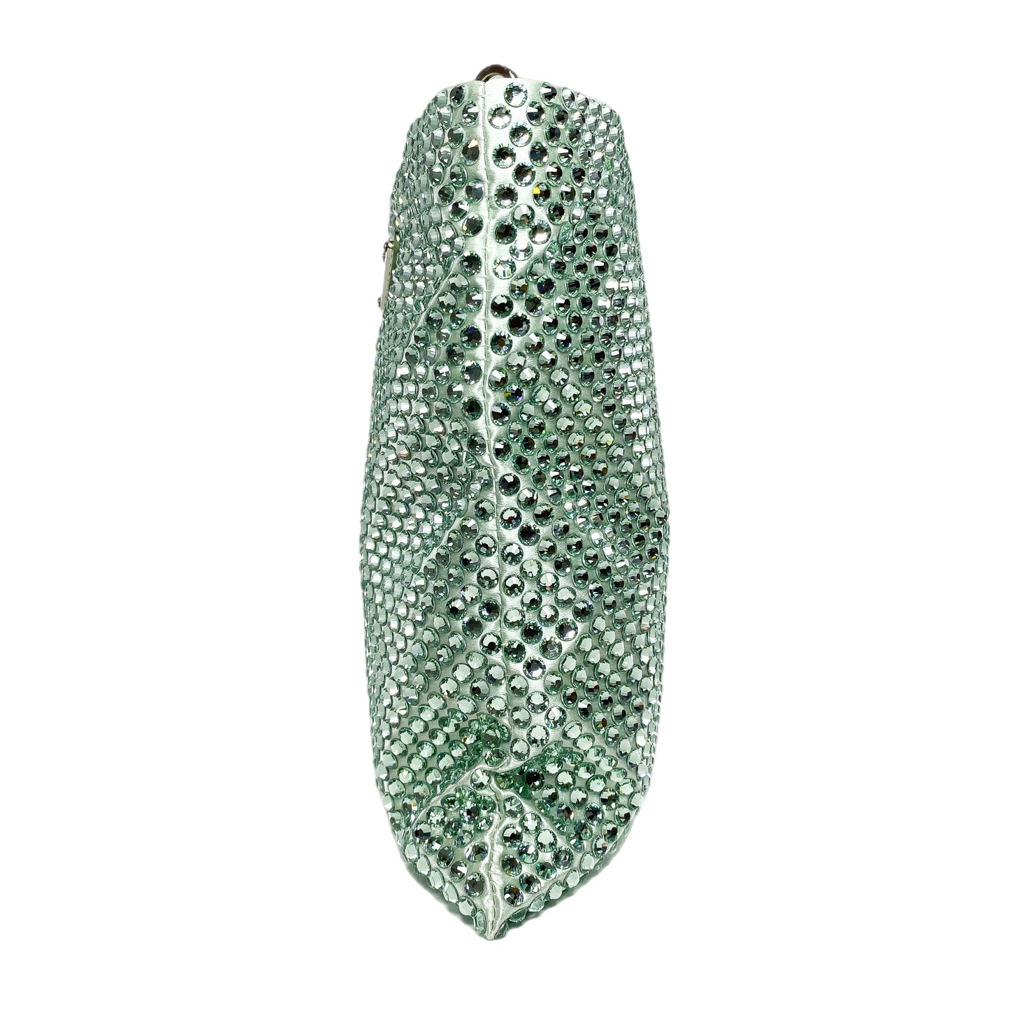 Prada Green Metal Triangle Logo Chain Crossbody