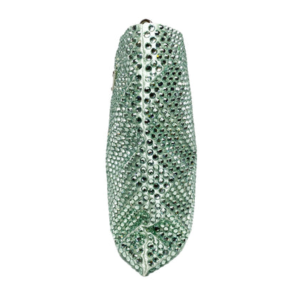 Prada Green Metal Triangle Logo Chain Crossbody