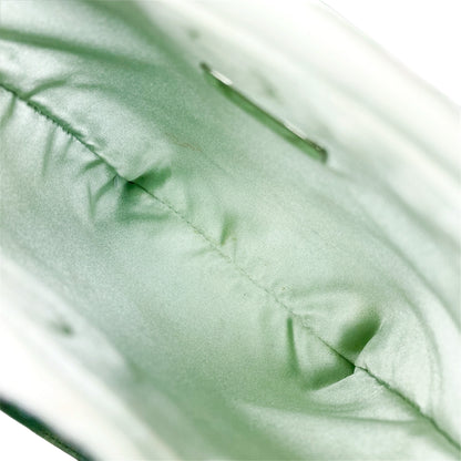 Prada Green Metal Triangle Logo Chain Crossbody