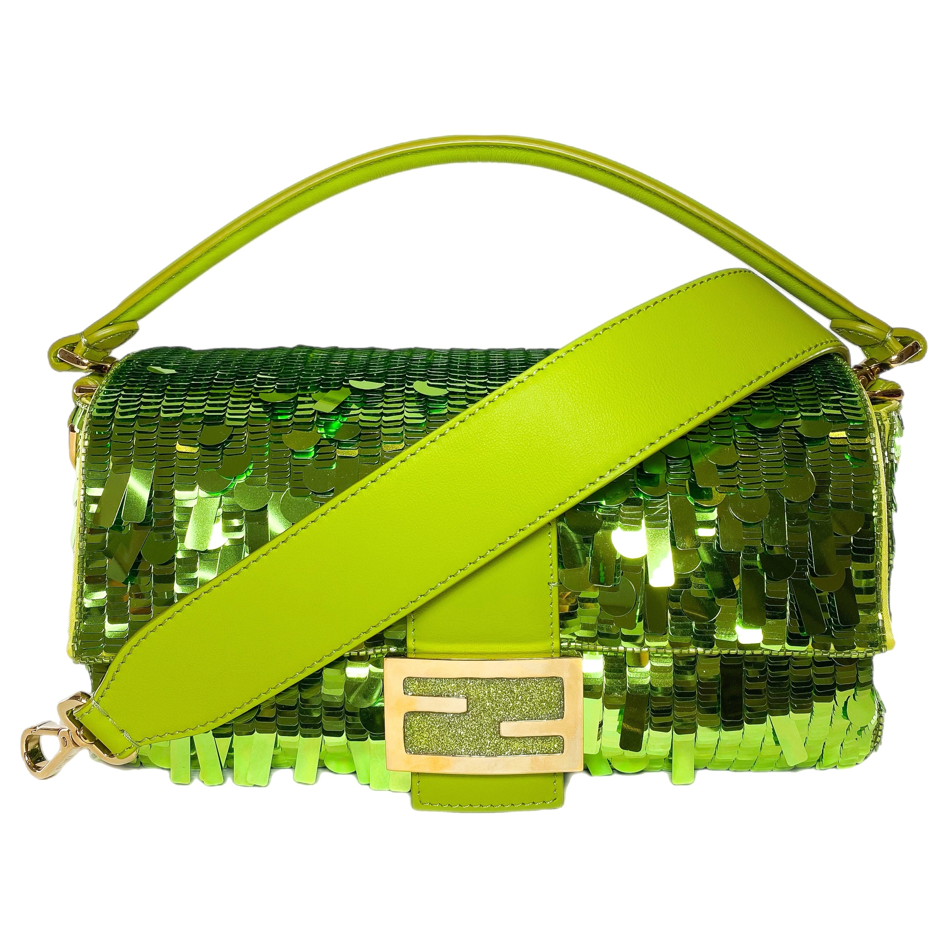 Fendi Wasabi Sex and the City Sequin Baguette | Consign of the Times ™